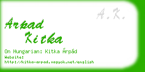 arpad kitka business card